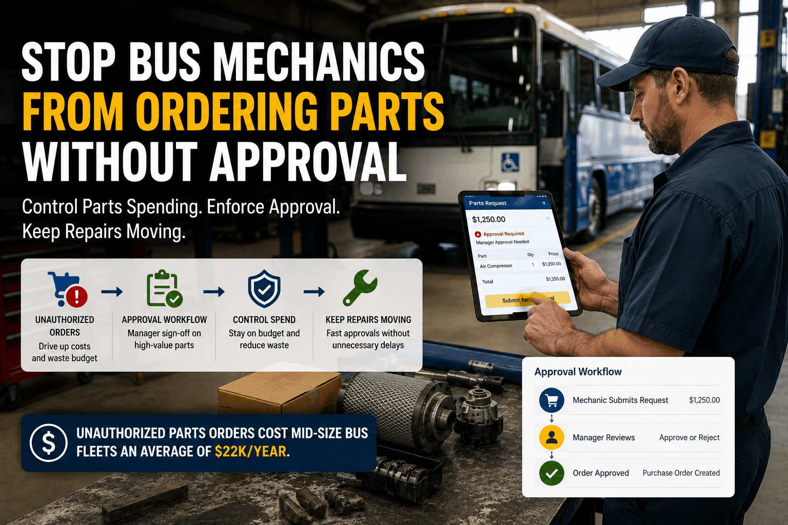 stop-bus-mechanics-unauthorized-parts-orders-cmms